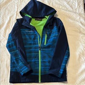 Free Country Navy and Lime Hooded Youth Jacket